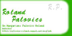 roland palovics business card